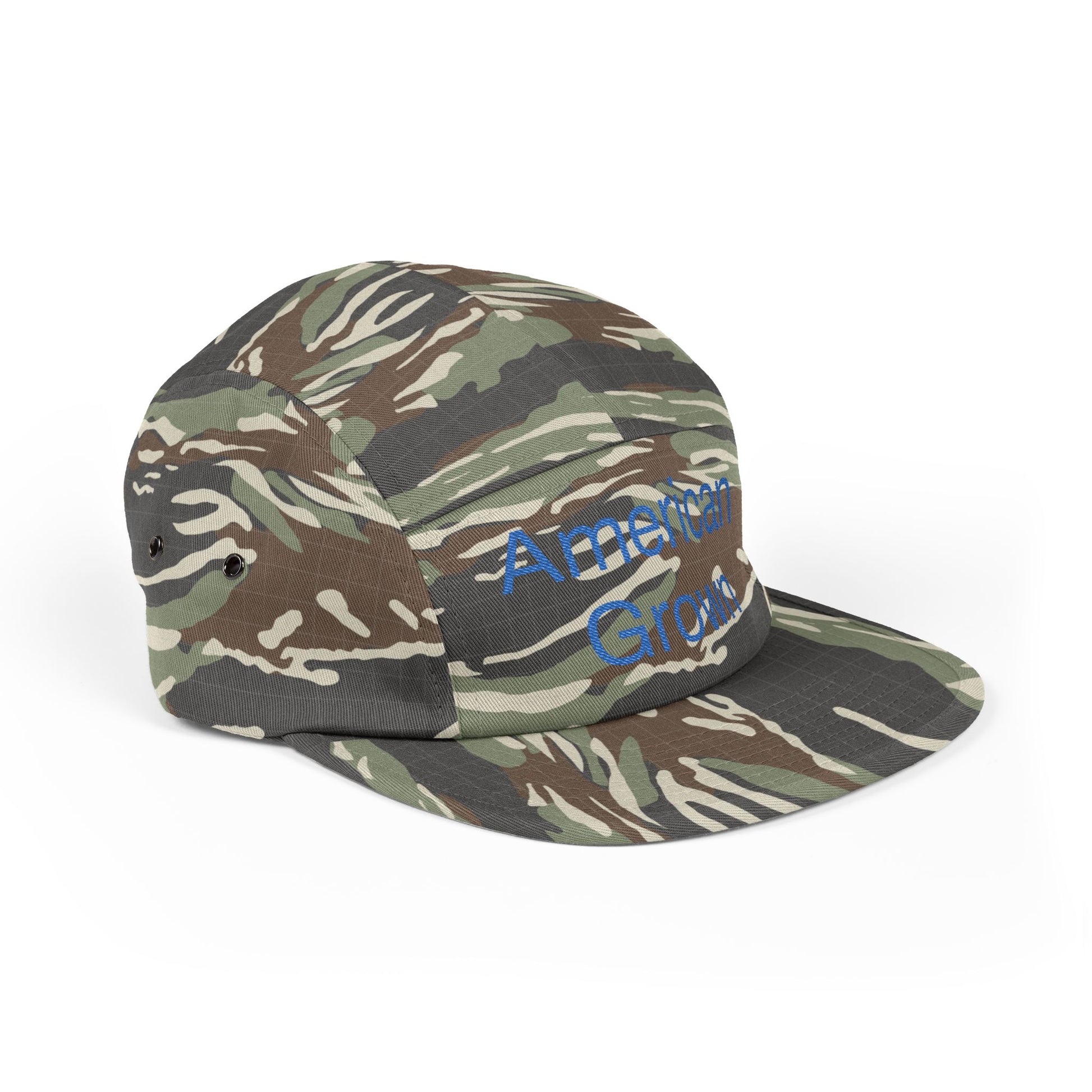 American Grown 5 Panel Cap, Embroidered Cap 100% Cotton
