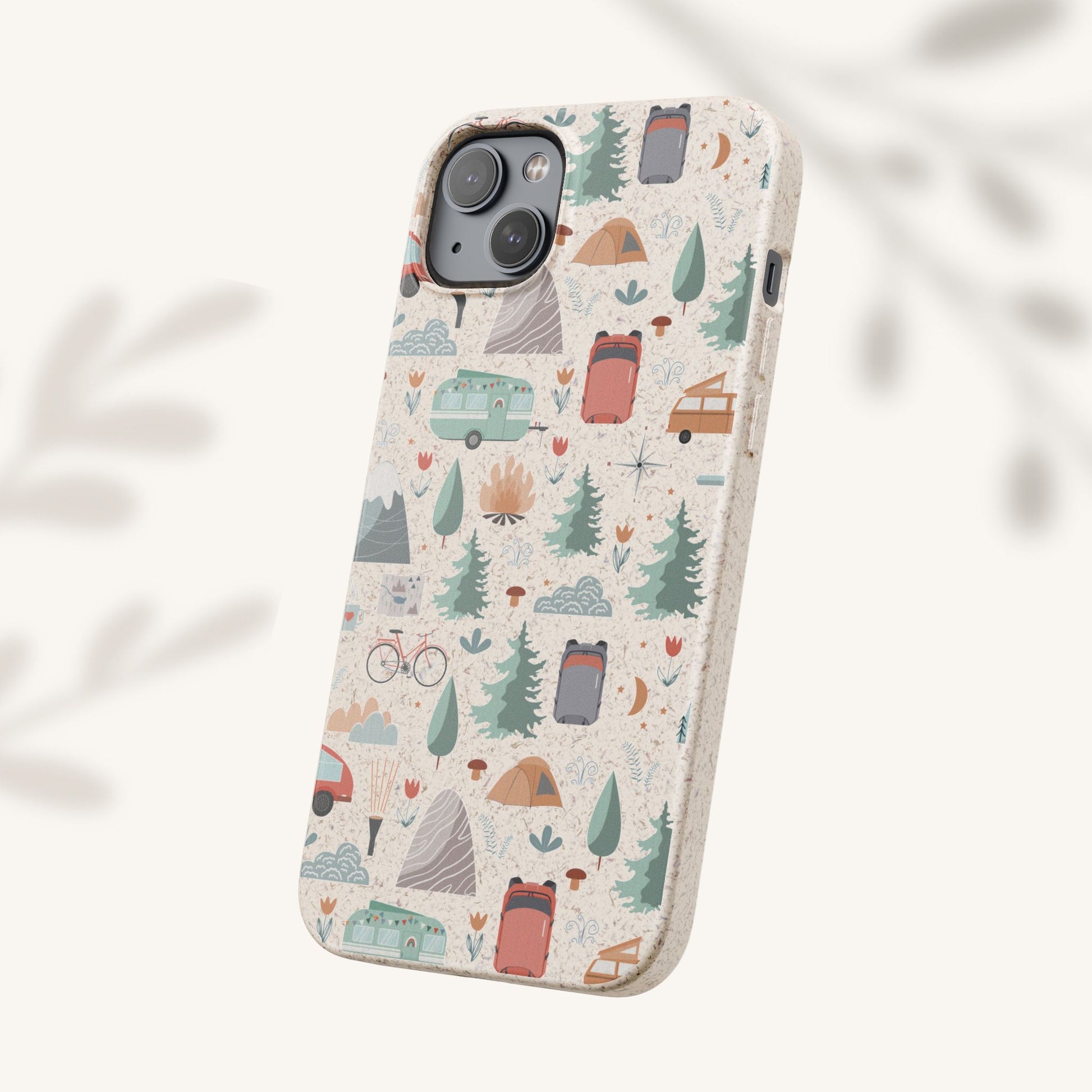 Plant based, biodegradable phone cover - Happy Camper - The Peony Haus