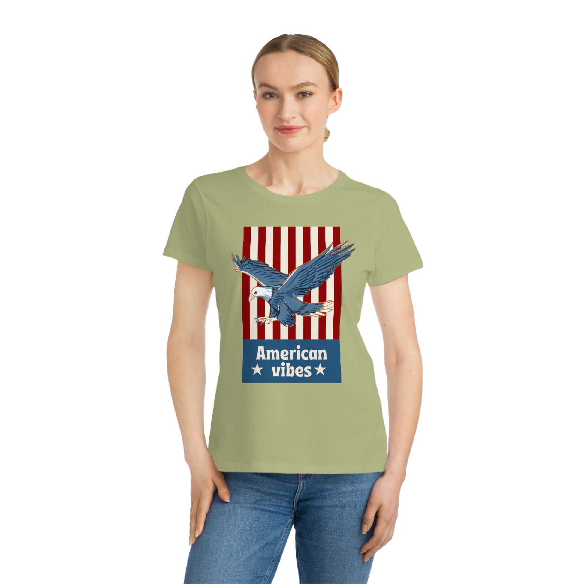 Vintage Eagle American Vibes Women's Organic Cotton T-Shirt - The Peony Haus