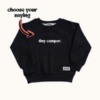 Kid's Organic Pullover in Black, Choose your adventure - 95% Cotton