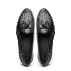 11-582-BLK FRANCO Crocodile Tassel Loafer, Black