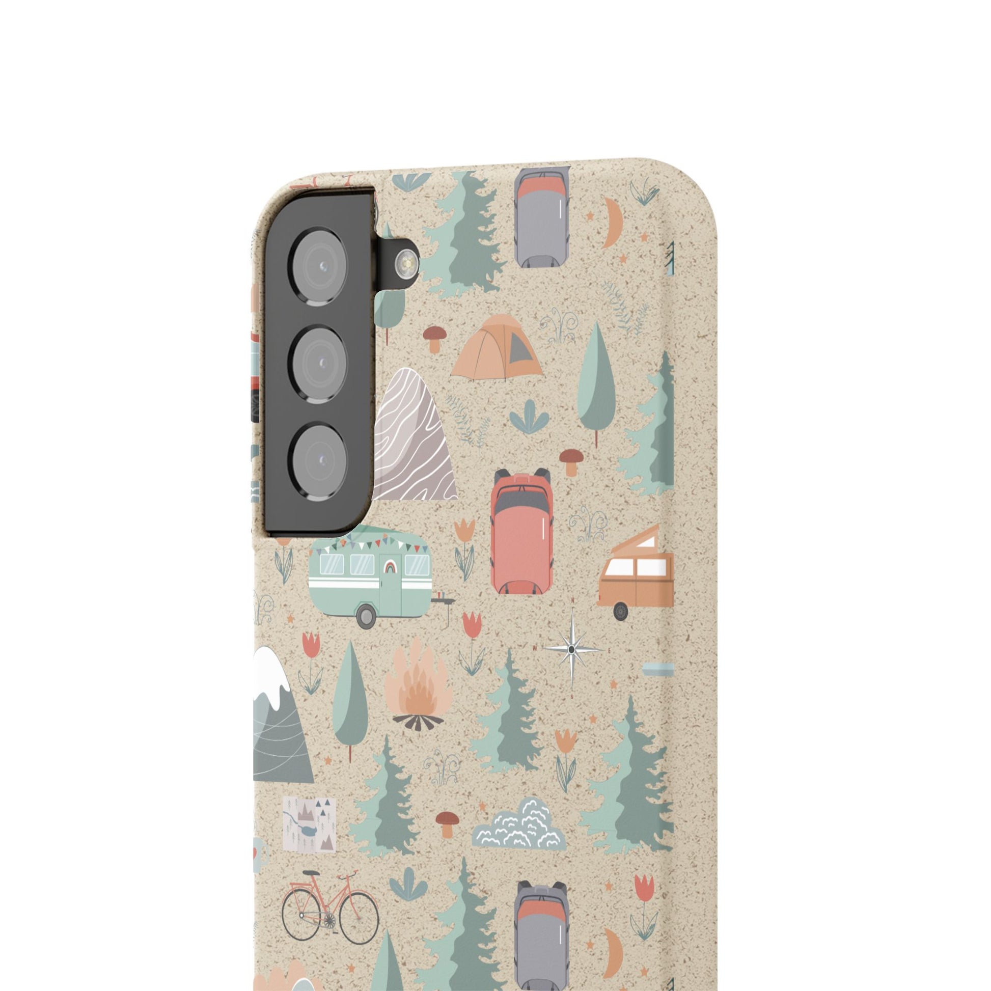 Plant based, biodegradable phone cover - Happy Camper - The Peony Haus