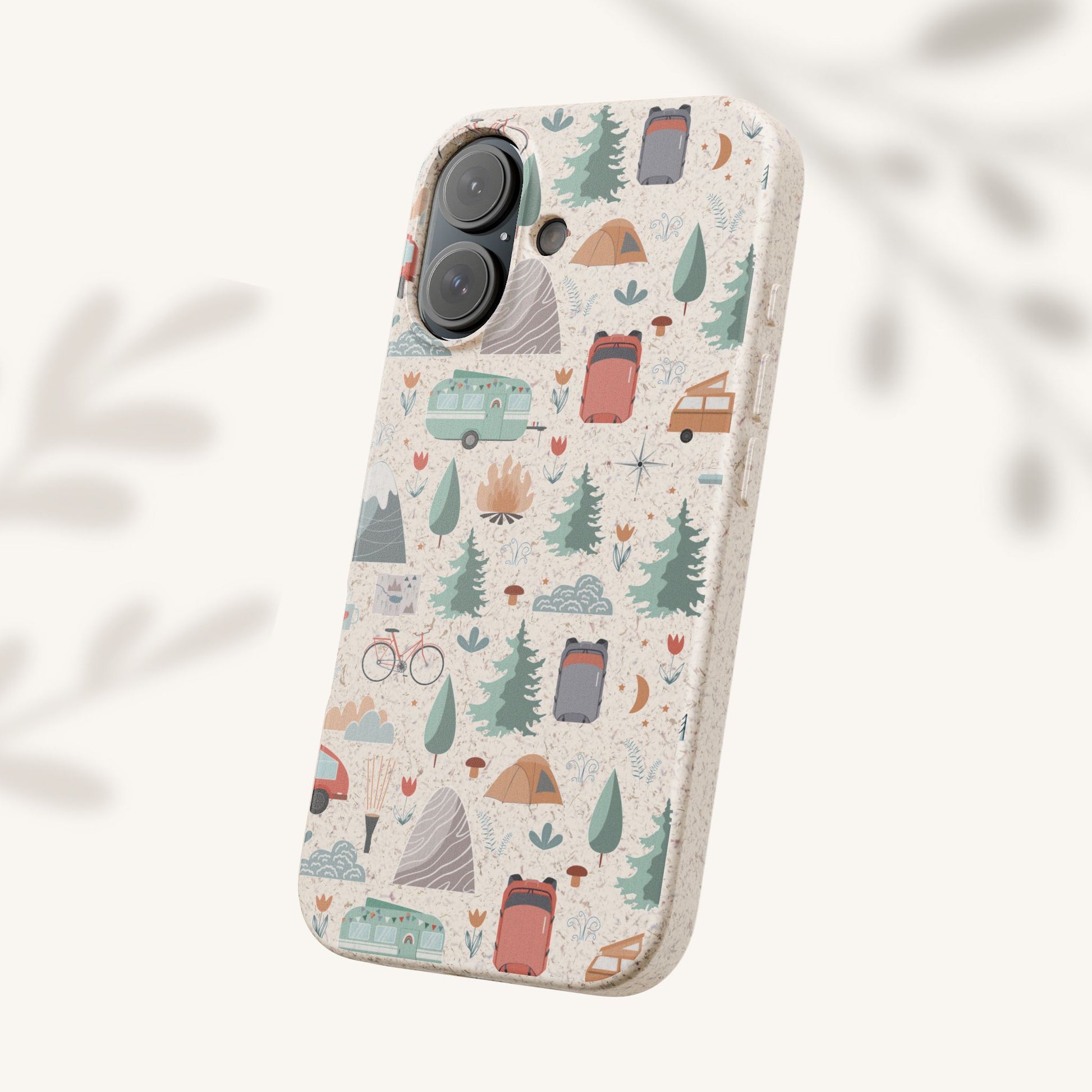 Plant based, biodegradable phone cover - Happy Camper - The Peony Haus