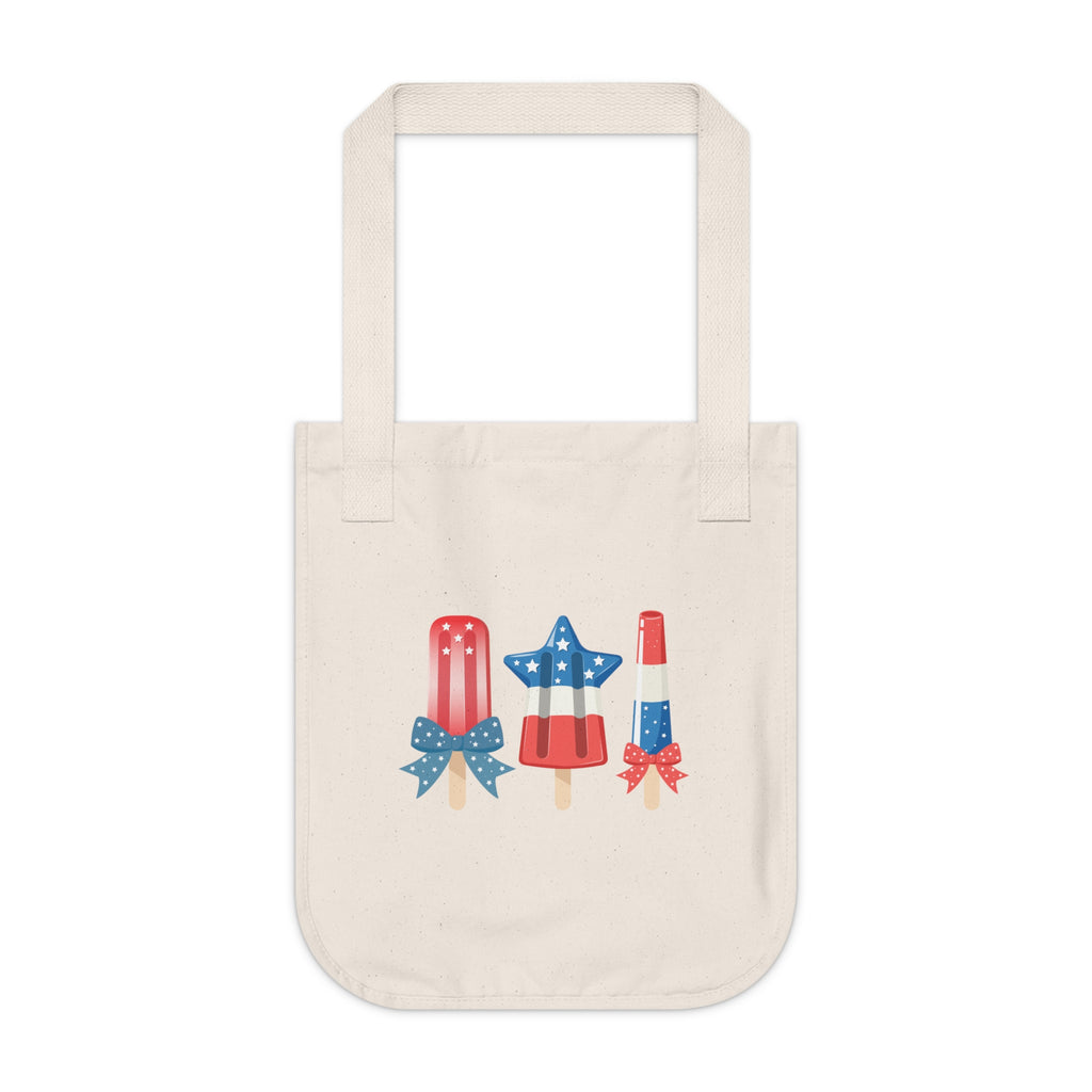 Patriotic Icy Organic Canvas Tote Bag