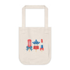 Patriotic Icy Organic Canvas Tote Bag
