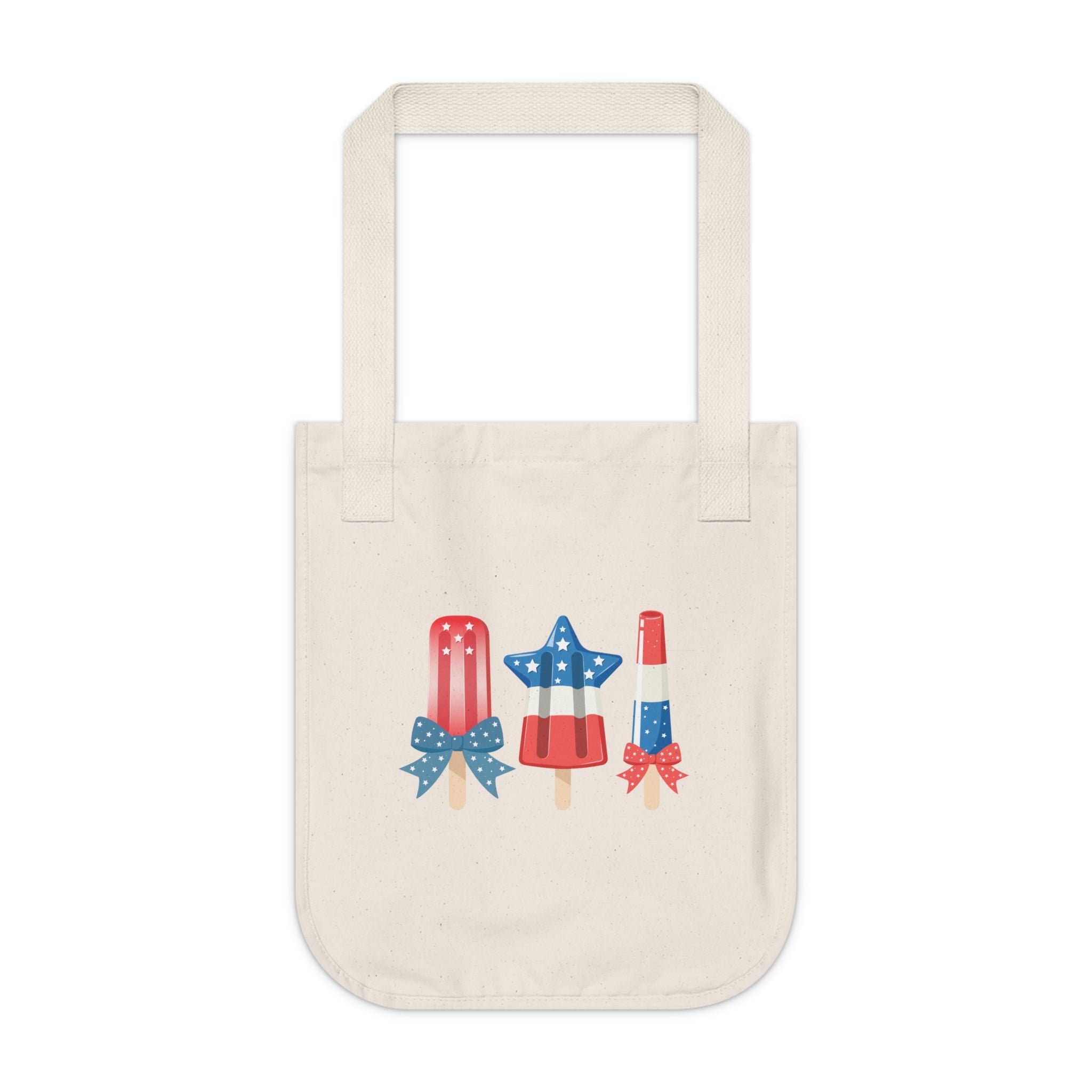 Patriotic Icy Organic Canvas Tote Bag