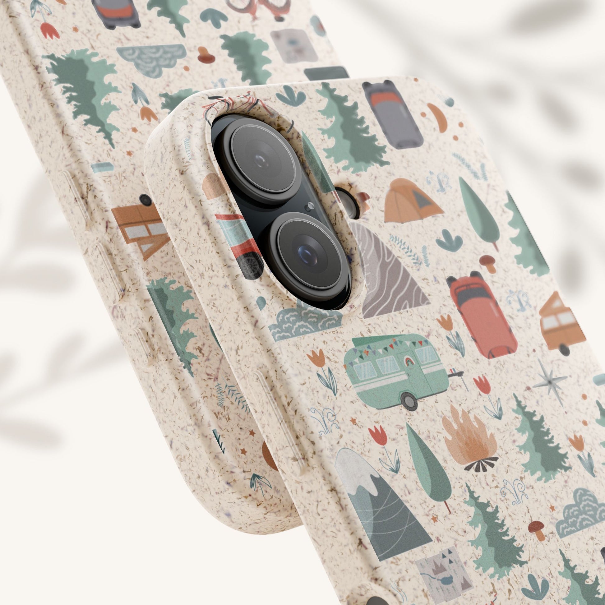 Plant based, biodegradable phone cover - Happy Camper - The Peony Haus
