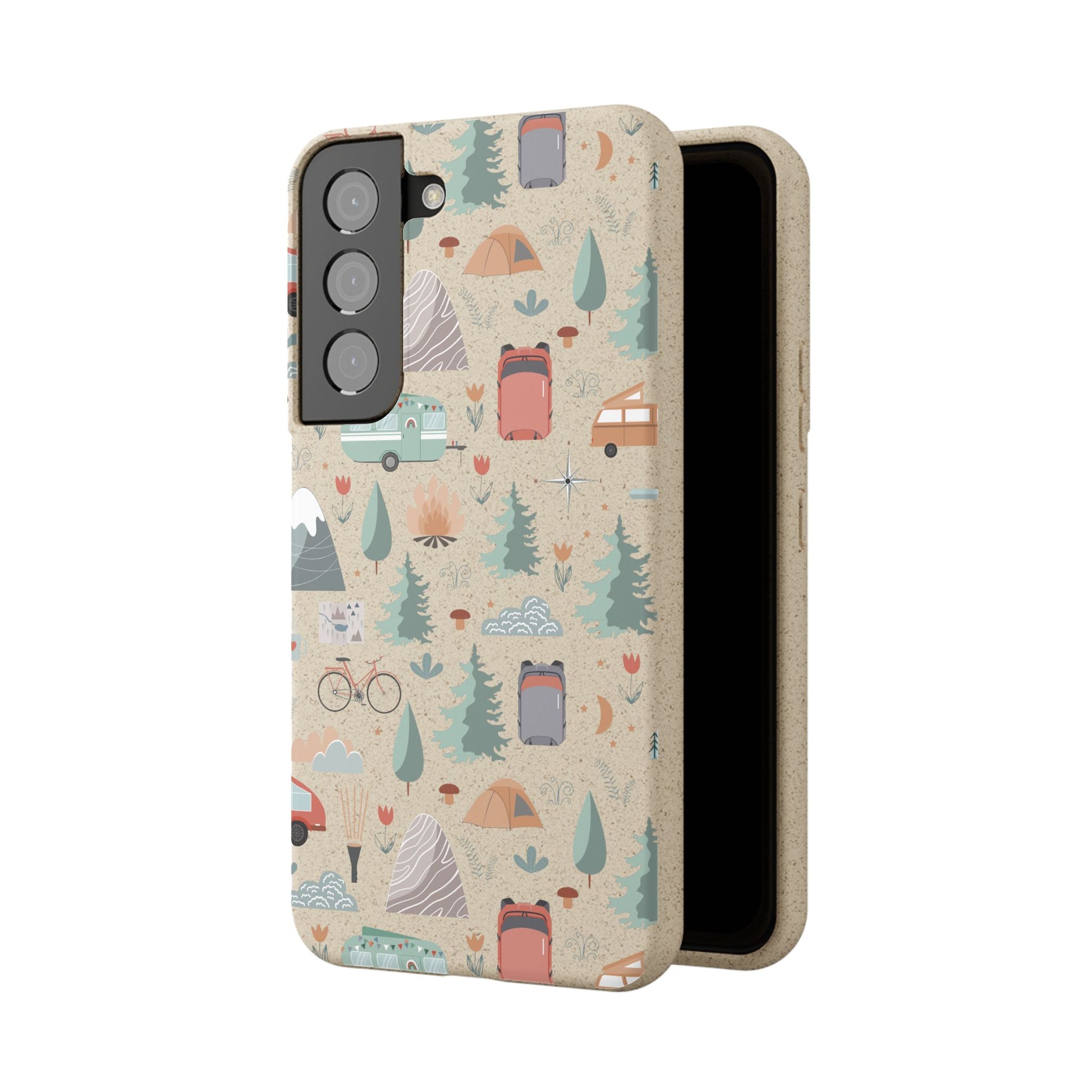 Plant based, biodegradable phone cover - Happy Camper - The Peony Haus