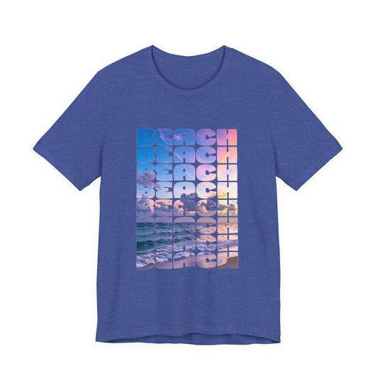 Beach Photo Collage Tee — Retro Sunset Coastal Vibes | Unisex