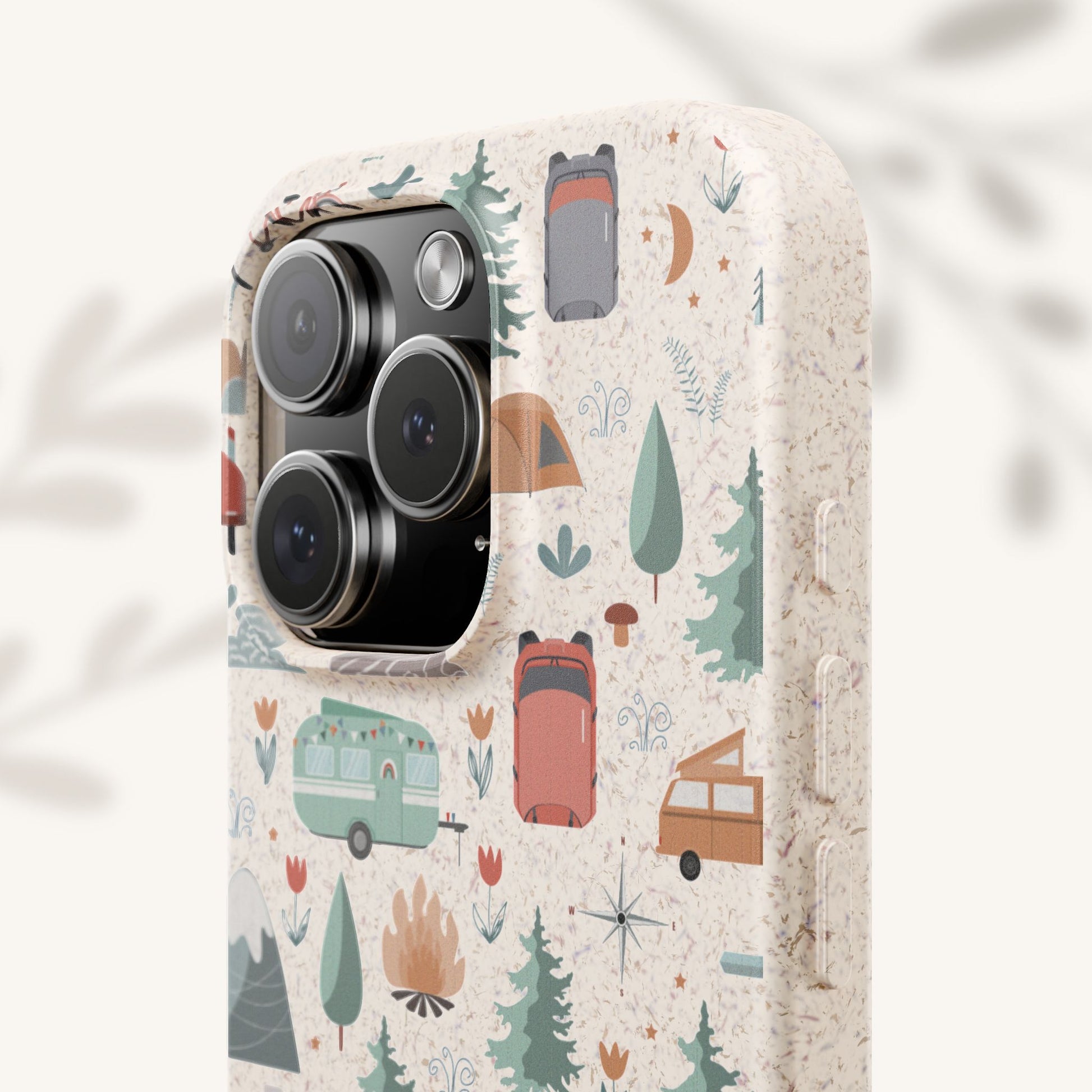 Plant based, biodegradable phone cover - Happy Camper - The Peony Haus