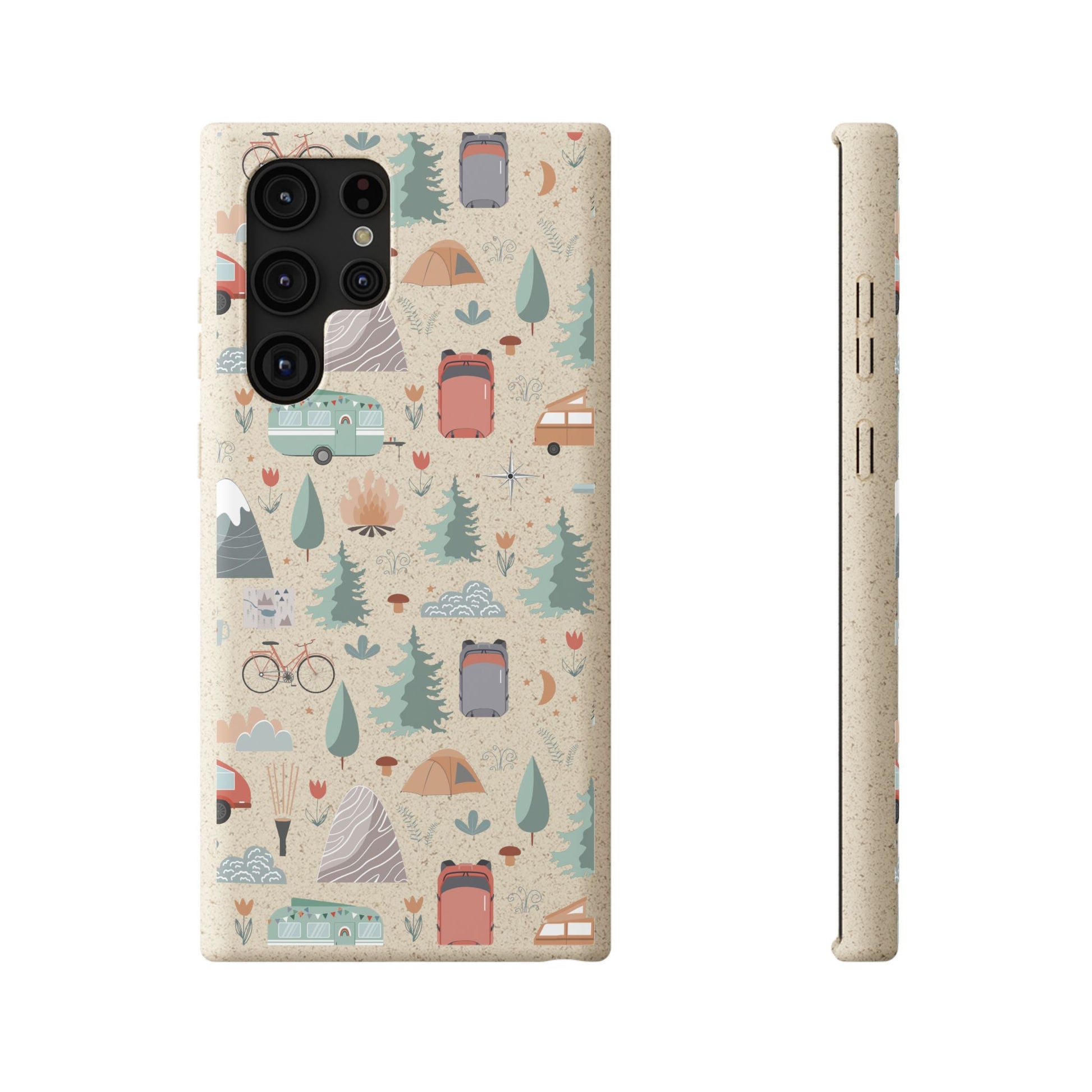 Plant based, biodegradable phone cover - Happy Camper - The Peony Haus