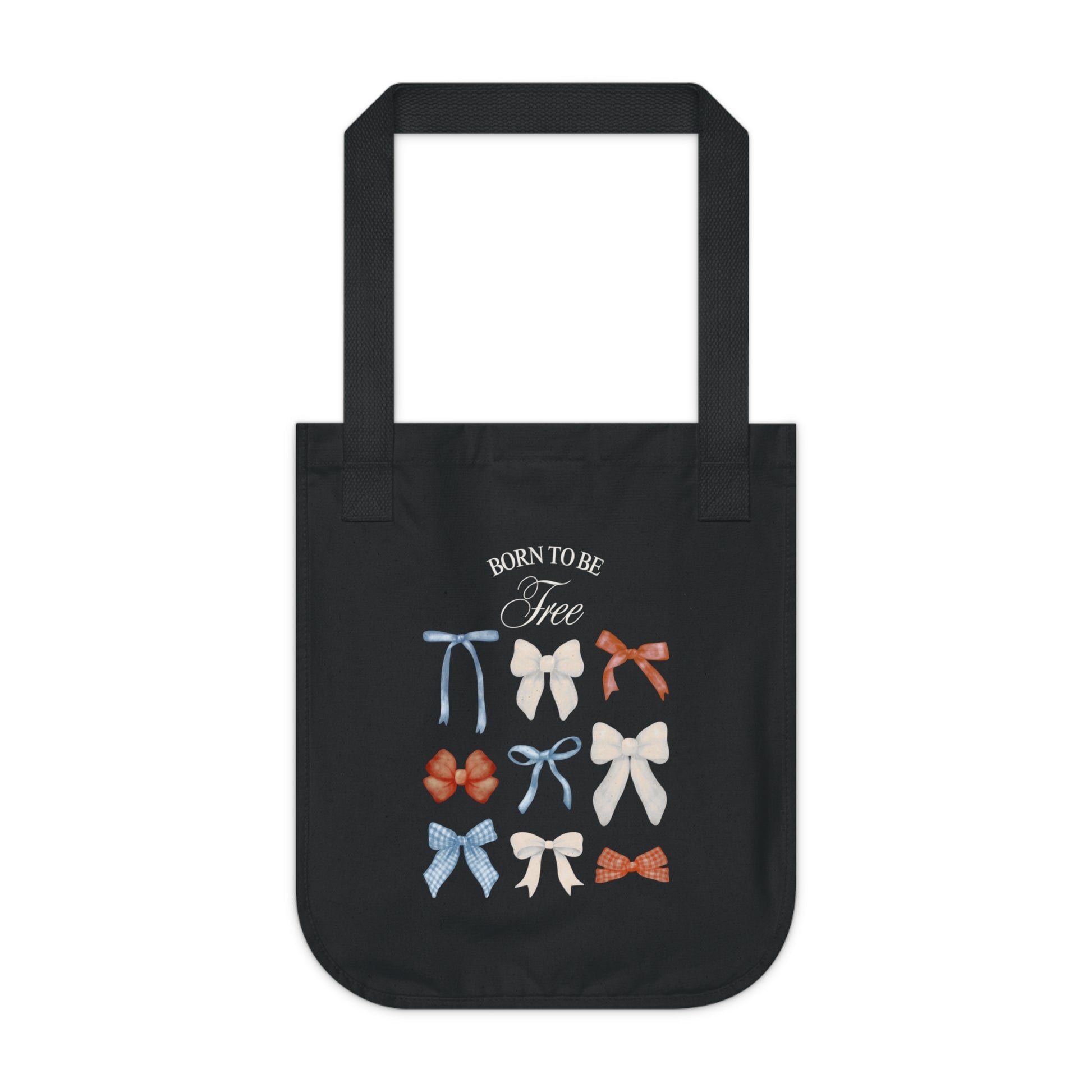 Organic Canvas Tote Bag - Born to be free - The Peony Haus