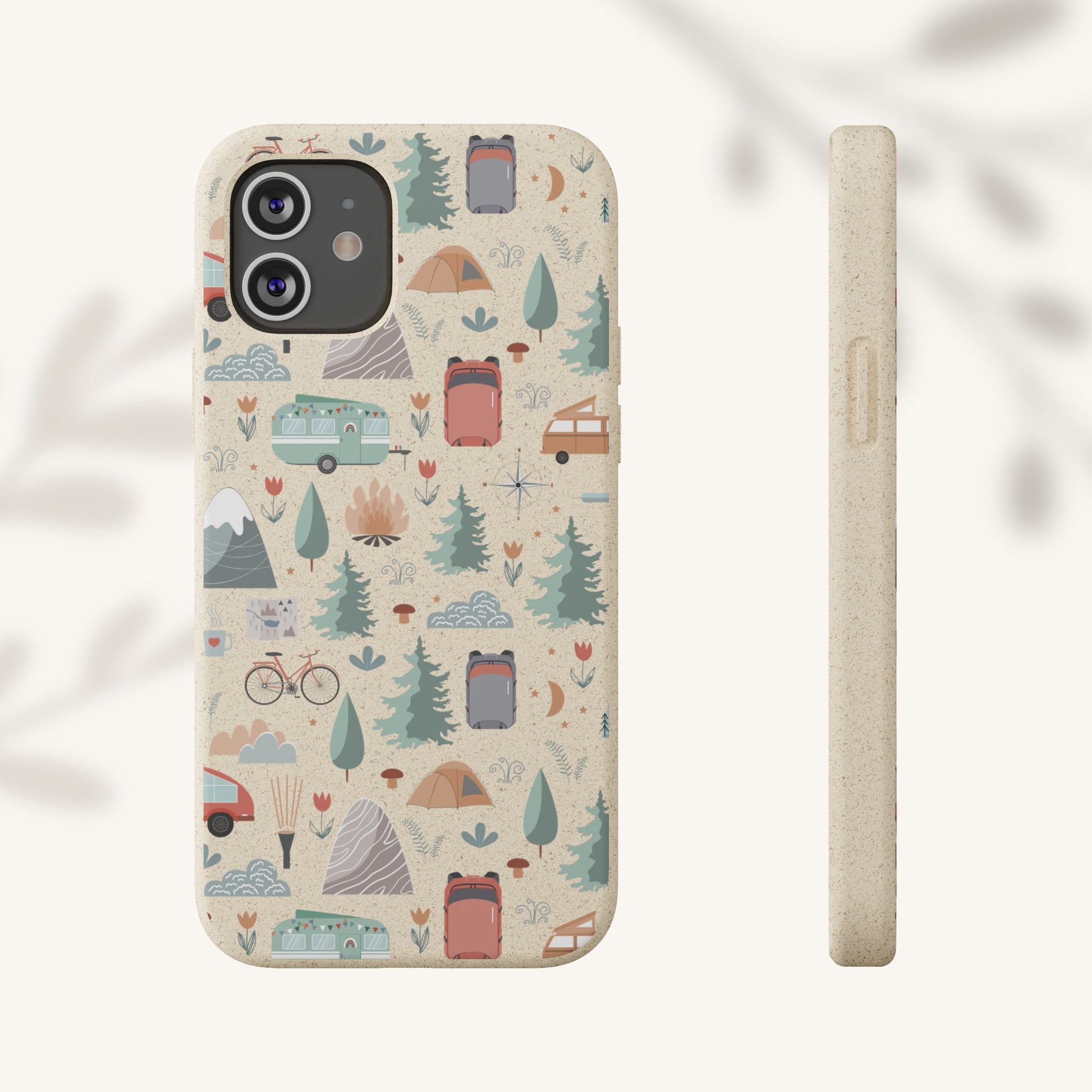 Plant based, biodegradable phone cover - Happy Camper - The Peony Haus