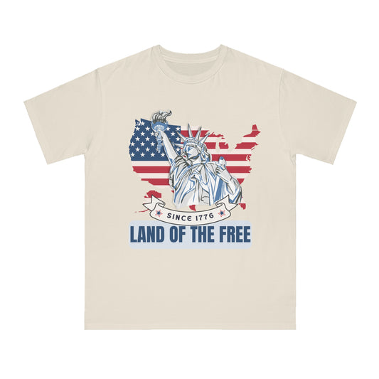 Organic Men's T-shirt - Land of The Free - The Peony Haus