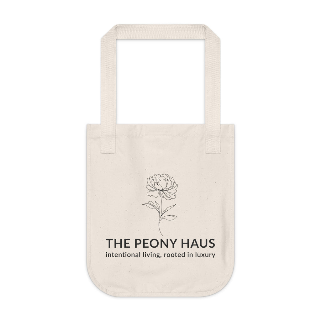 Elegant Organic Canvas Tote Bag for Eco-Friendly Living - by The Peony Haus