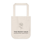 Elegant Organic Canvas Tote Bag for Eco-Friendly Living - by The Peony Haus