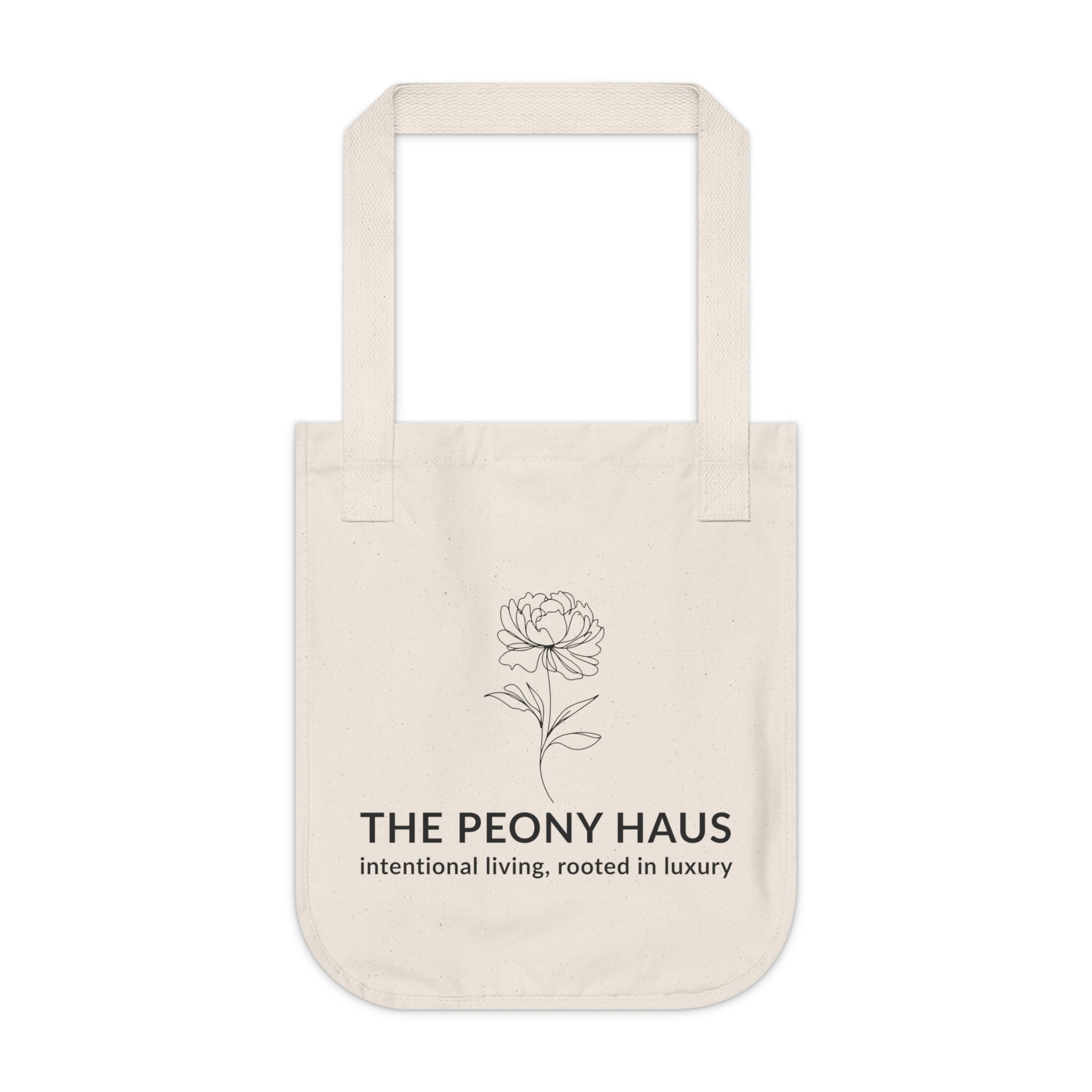 Elegant Organic Canvas Tote Bag for Eco-Friendly Living - by The Peony Haus - The Peony Haus