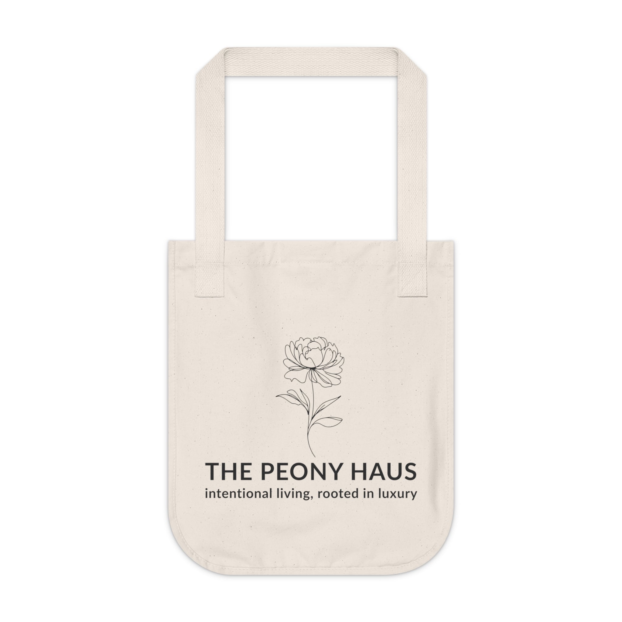 Elegant Organic Canvas Tote Bag for Eco-Friendly Living - by The Peony Haus
