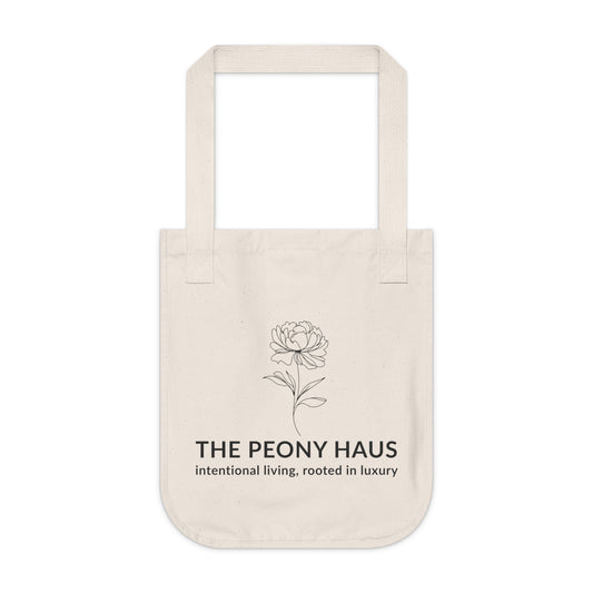 Elegant Organic Canvas Tote Bag for Eco-Friendly Living - by The Peony Haus - The Peony Haus