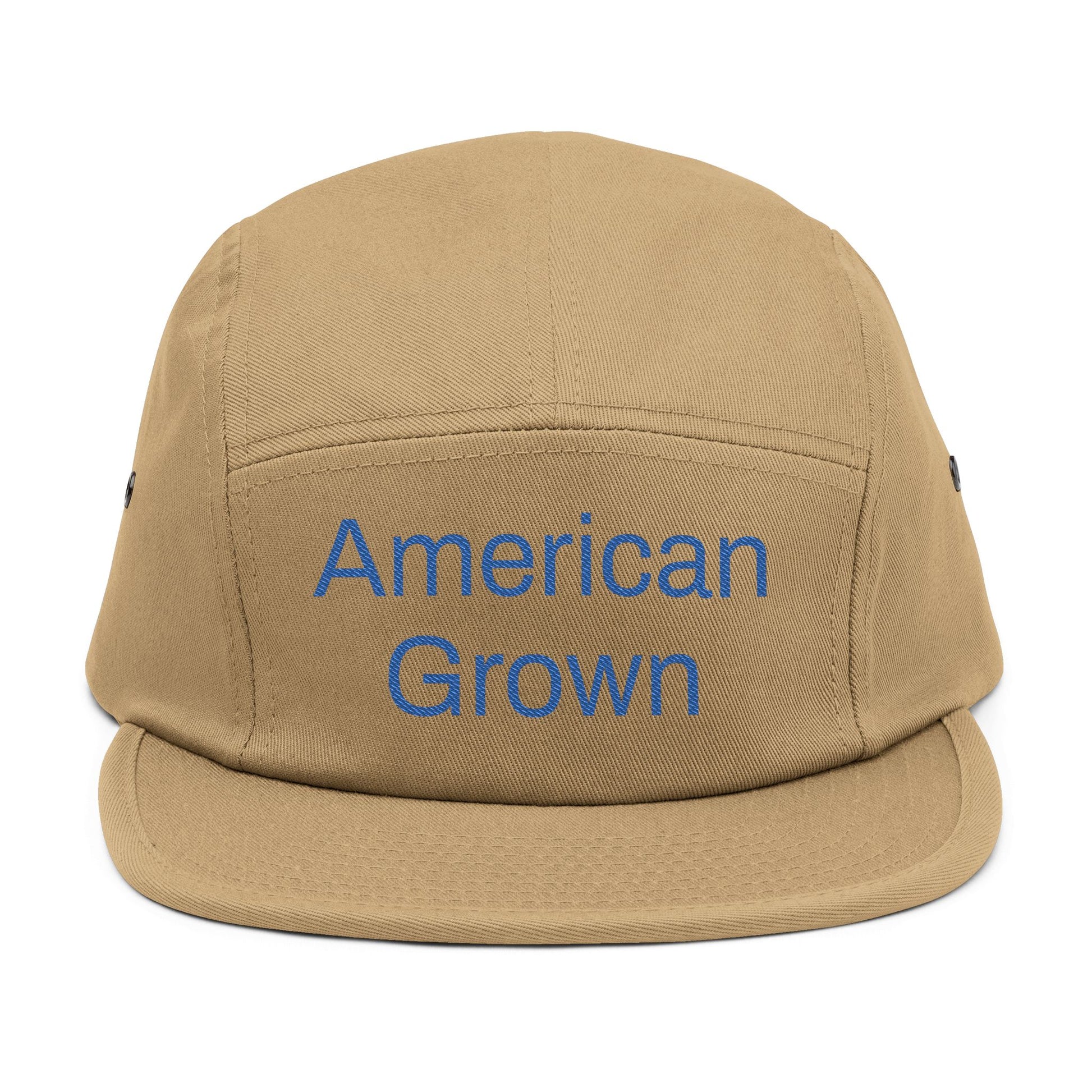American Grown 5 Panel Cap, Embroidered Cap 100% Cotton
