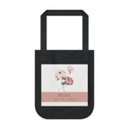 Organic Canvas Tote Bag with Floriography Peony Design by The Peony Haus - The Peony Haus