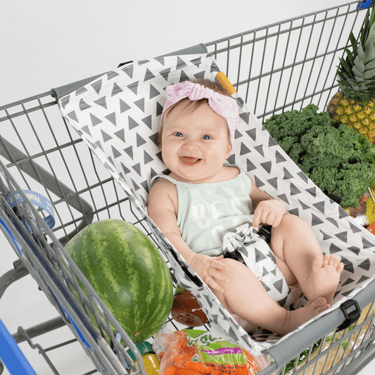 Baby Shopping Cart Hammock | Triangles - 97% cotton