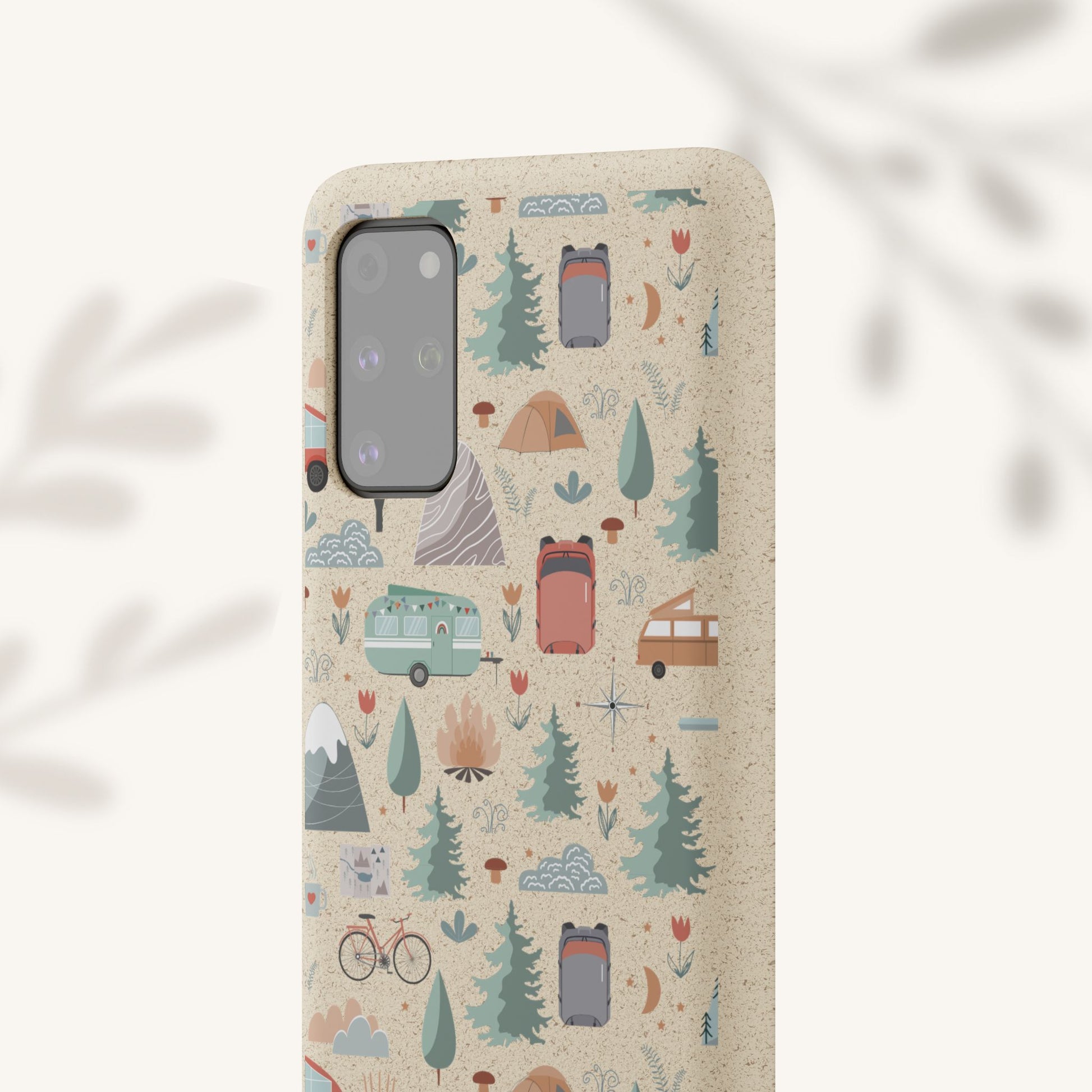 Plant based, biodegradable phone cover - Happy Camper - The Peony Haus