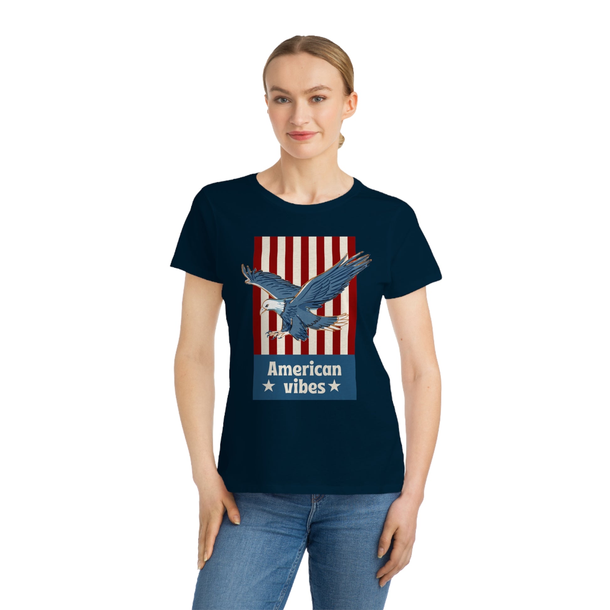 Vintage Eagle American Vibes Women's Organic Cotton T-Shirt - The Peony Haus
