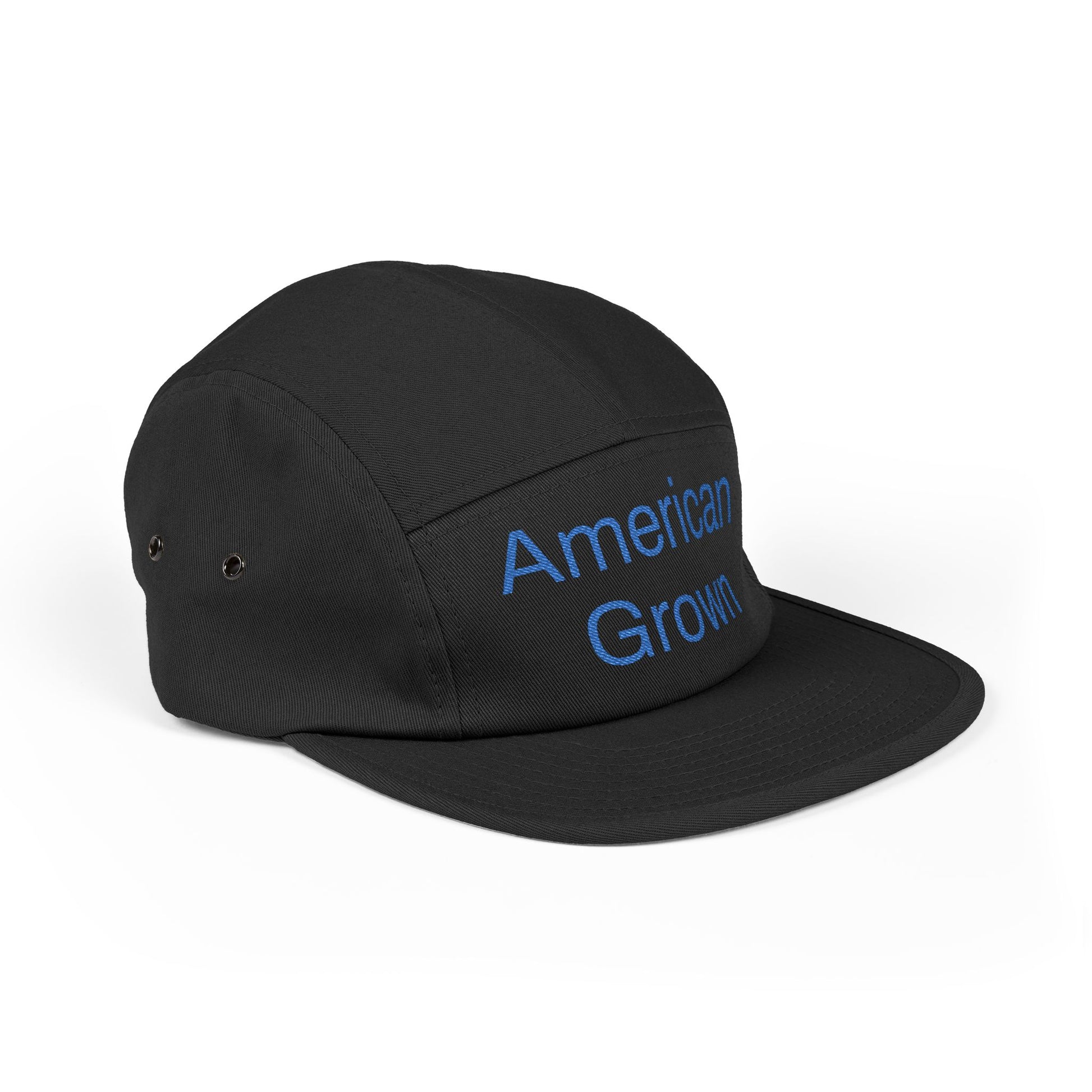 American Grown 5 Panel Cap, Embroidered Cap 100% Cotton