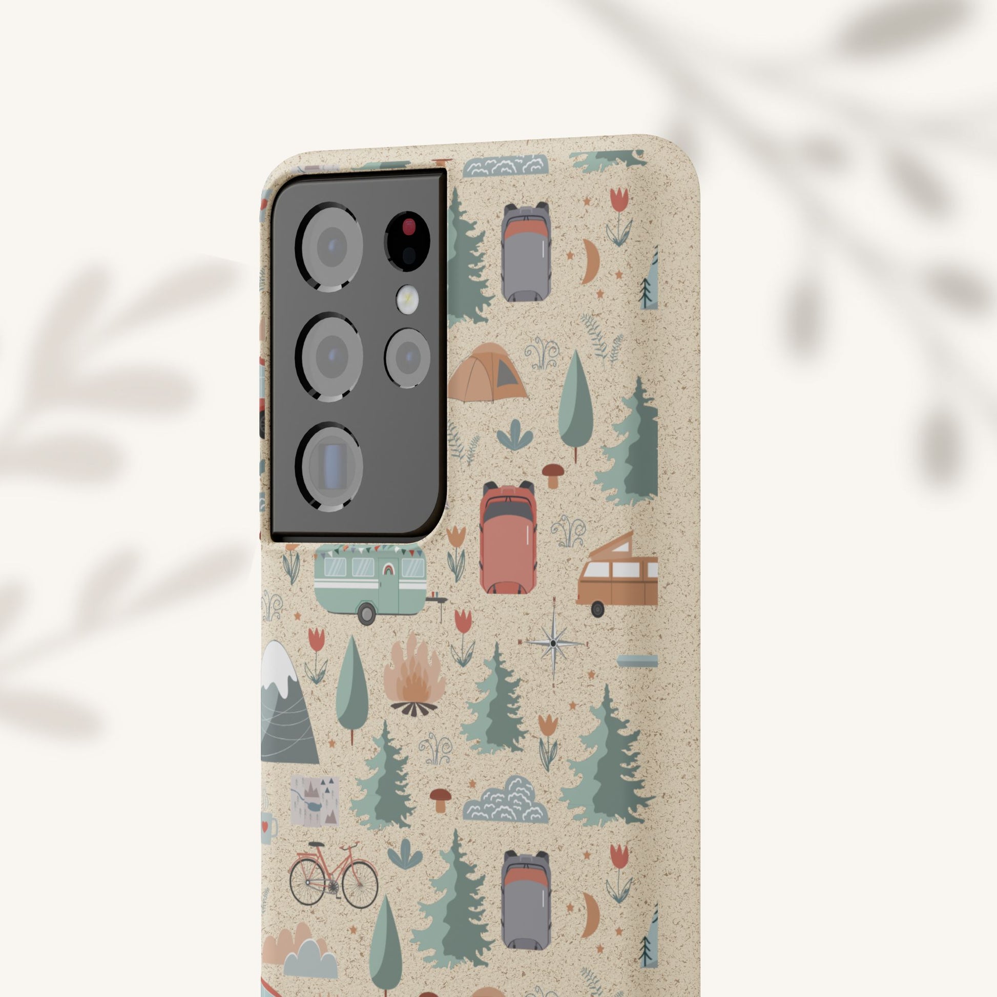 Plant based, biodegradable phone cover - Happy Camper - The Peony Haus