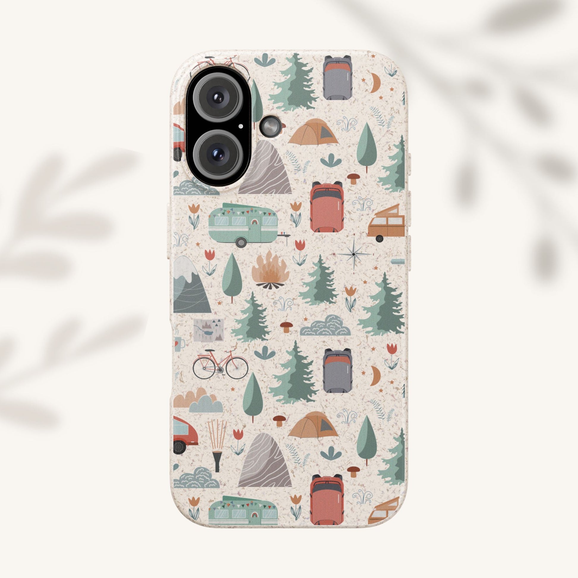 Plant based, biodegradable phone cover - Happy Camper - The Peony Haus