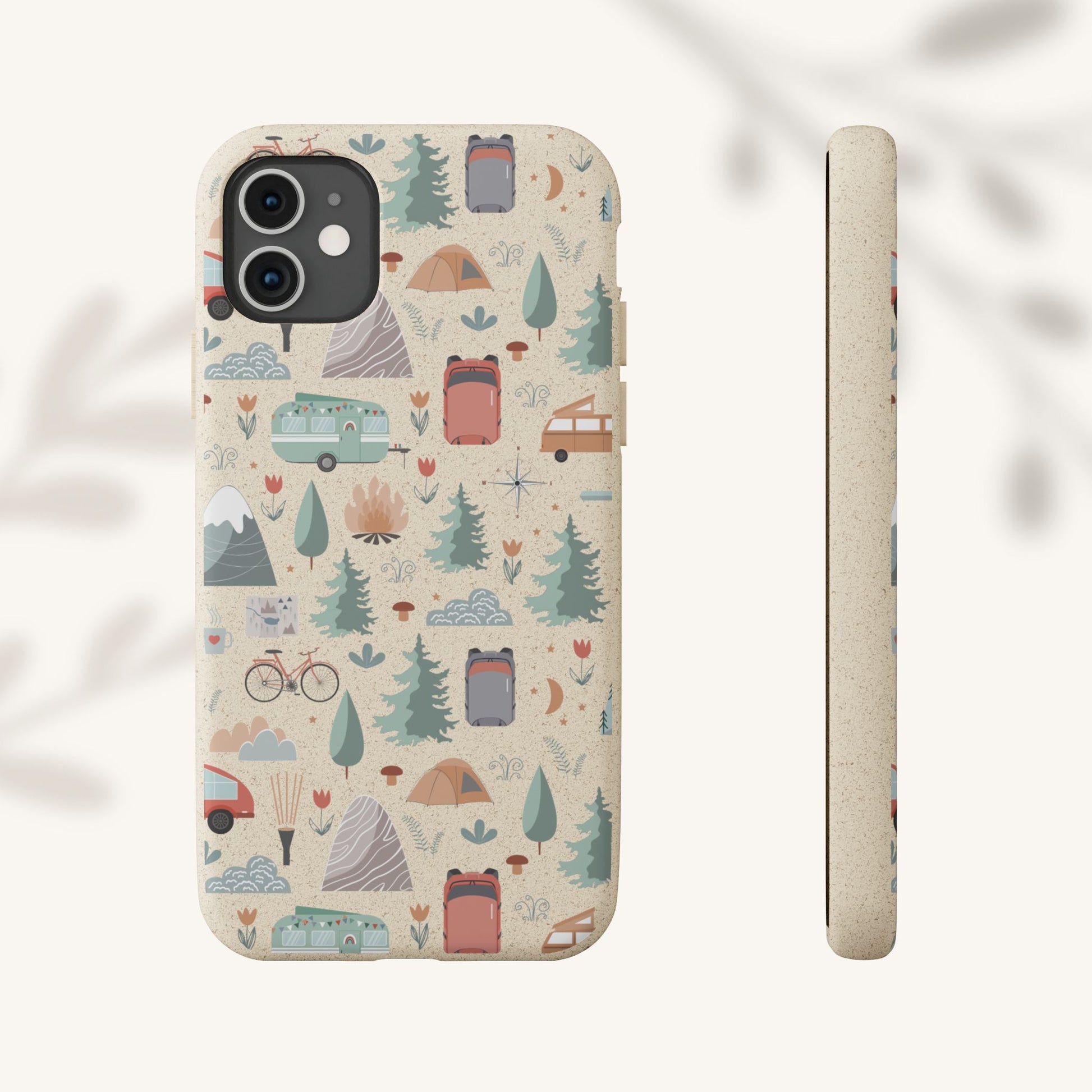 Plant based, biodegradable phone cover - Happy Camper - The Peony Haus