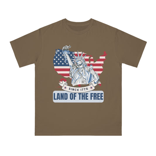 Organic Men's T-shirt - Land of The Free - The Peony Haus