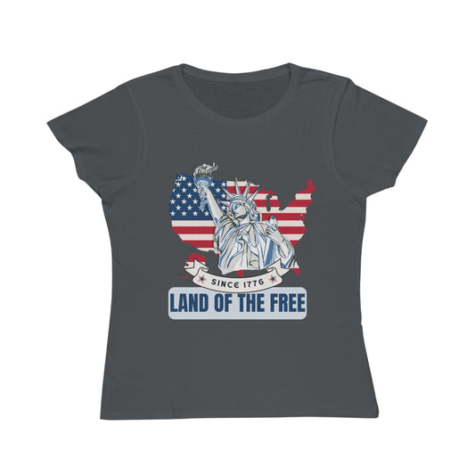 Organic Women's T-Shirt - Land of the Free - The Peony Haus