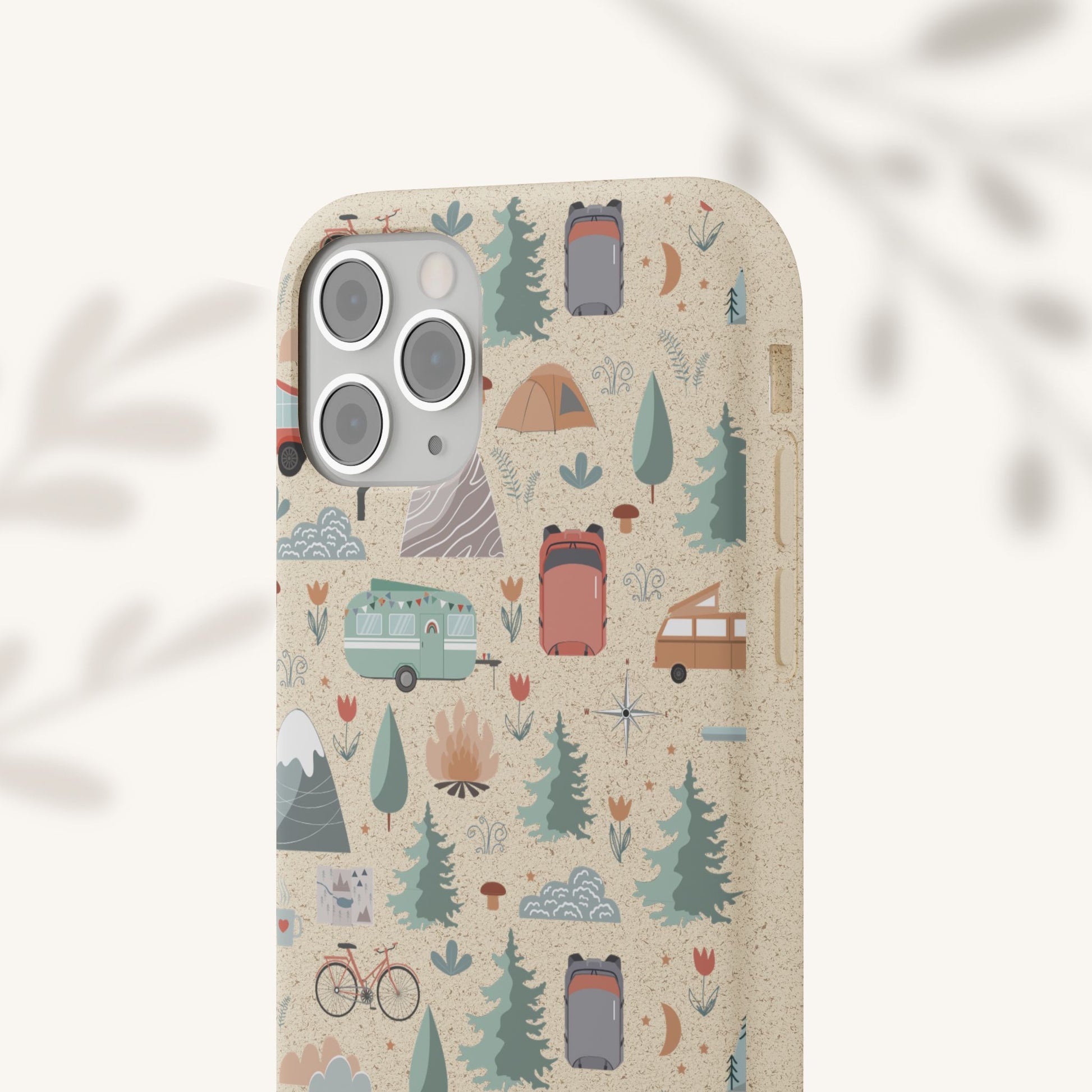 Plant based, biodegradable phone cover - Happy Camper - The Peony Haus