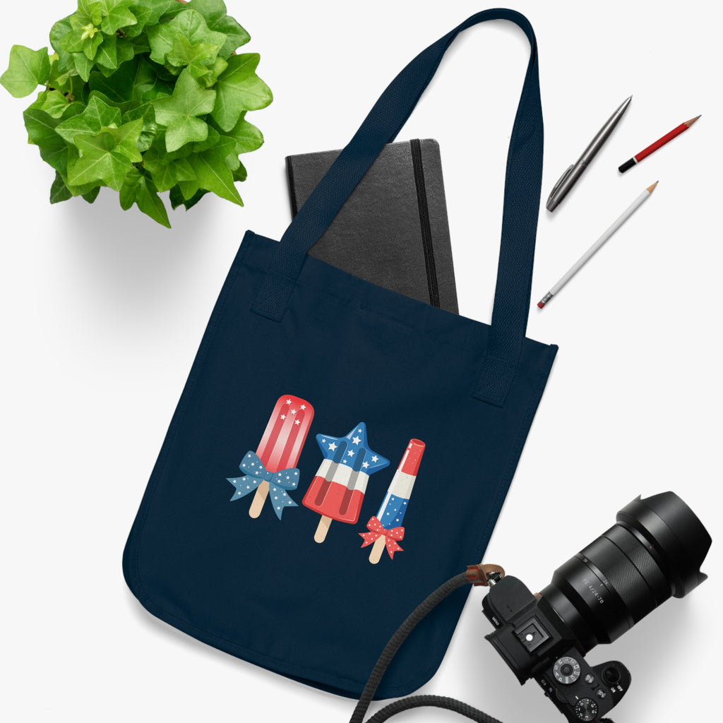 Patriotic Icy Organic Canvas Tote Bag