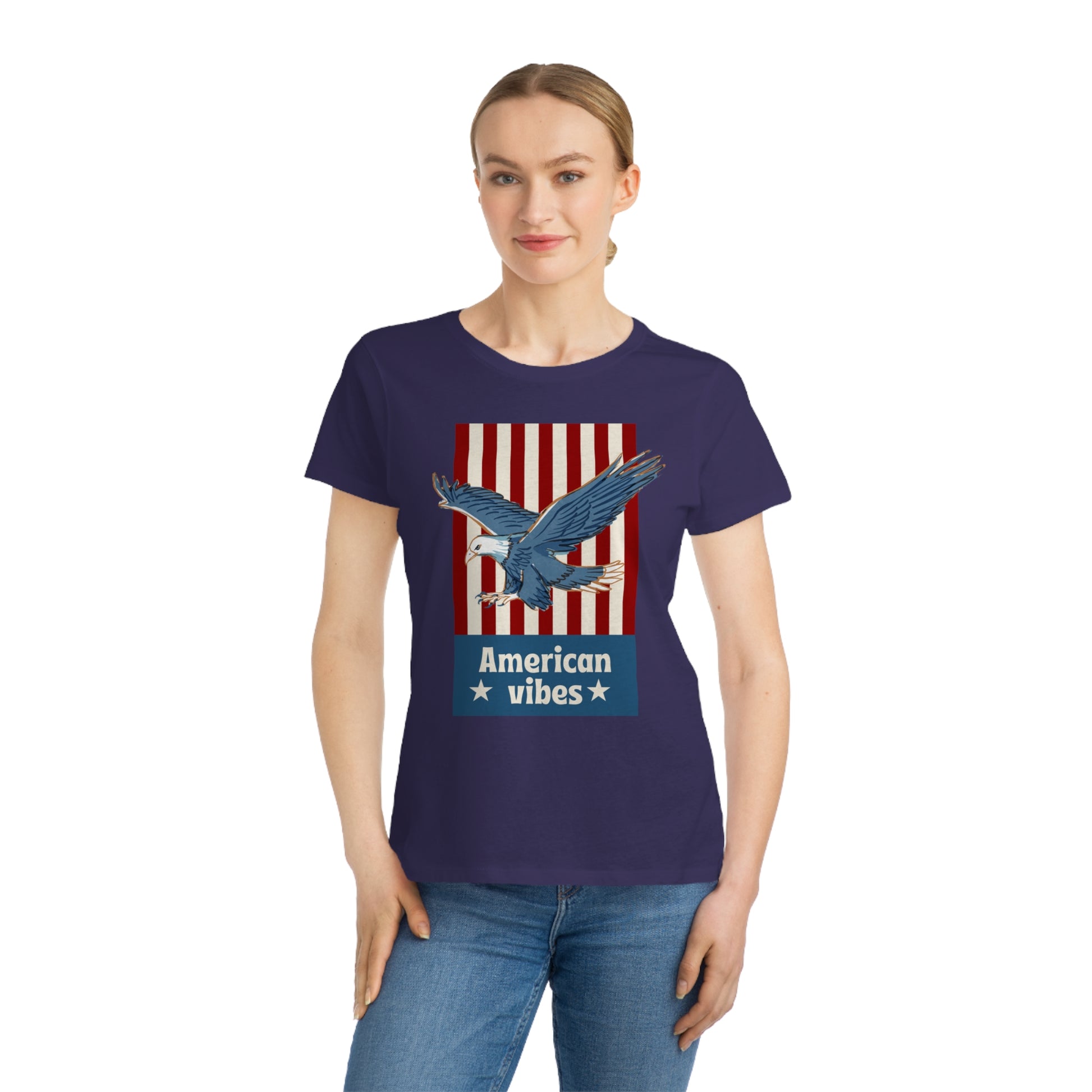 Vintage Eagle American Vibes Women's Organic Cotton T-Shirt - The Peony Haus