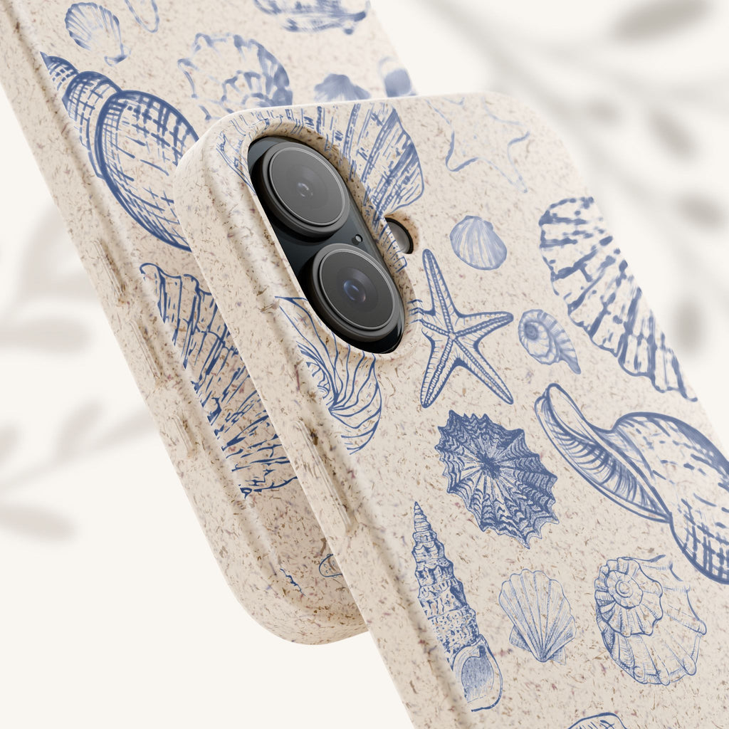 Eco-Friendly Phone Case, Plant based, Biodegradable Case, Shell Design for beach lovers