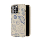 Eco-Friendly Phone Case, Plant based, Biodegradable Case, Shell Design for beach lovers