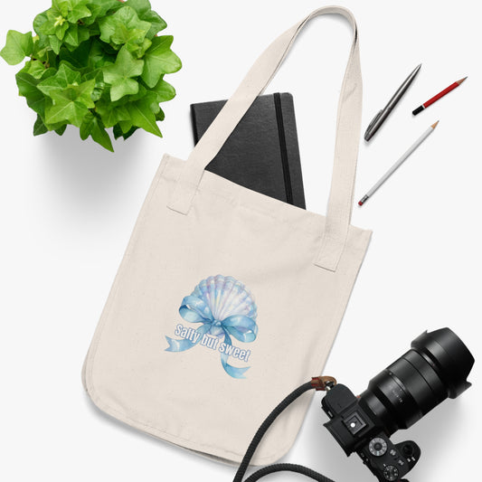 Tote Bag — "Salty but Sweet" Seashell Organic Canvas Tote