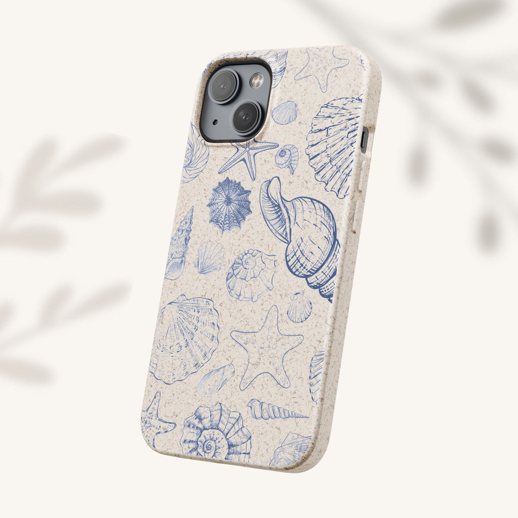 Eco-Friendly Phone Case, Plant based, Biodegradable Case, Shell Design for beach lovers
