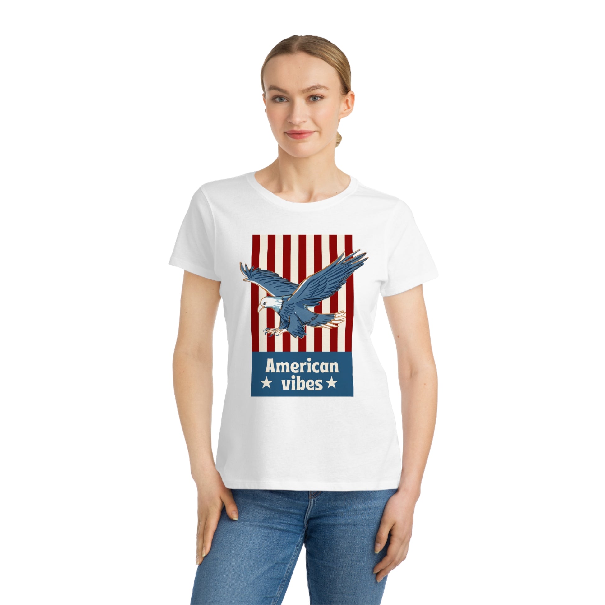 Vintage Eagle American Vibes Women's Organic Cotton T-Shirt - The Peony Haus