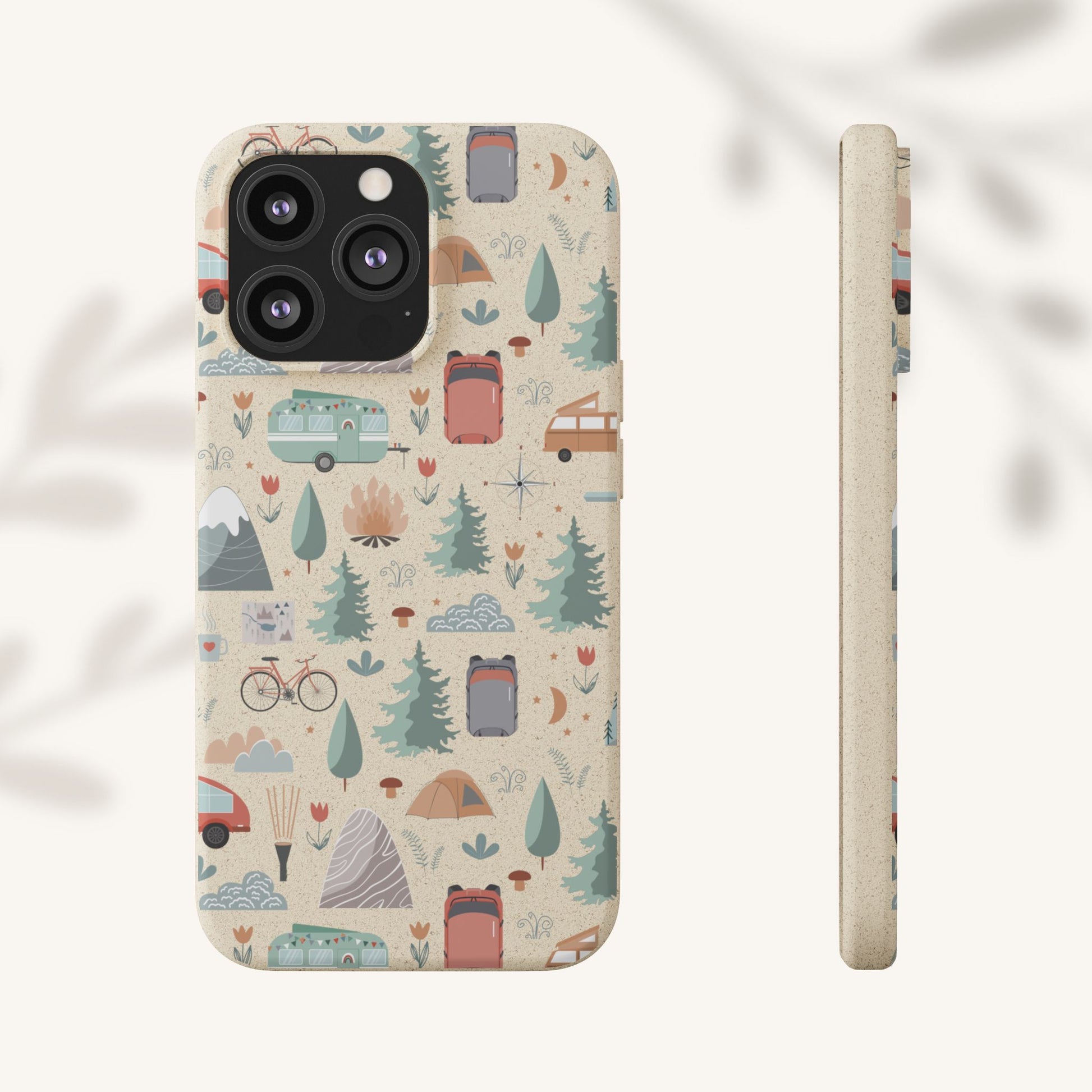Plant based, biodegradable phone cover - Happy Camper - The Peony Haus