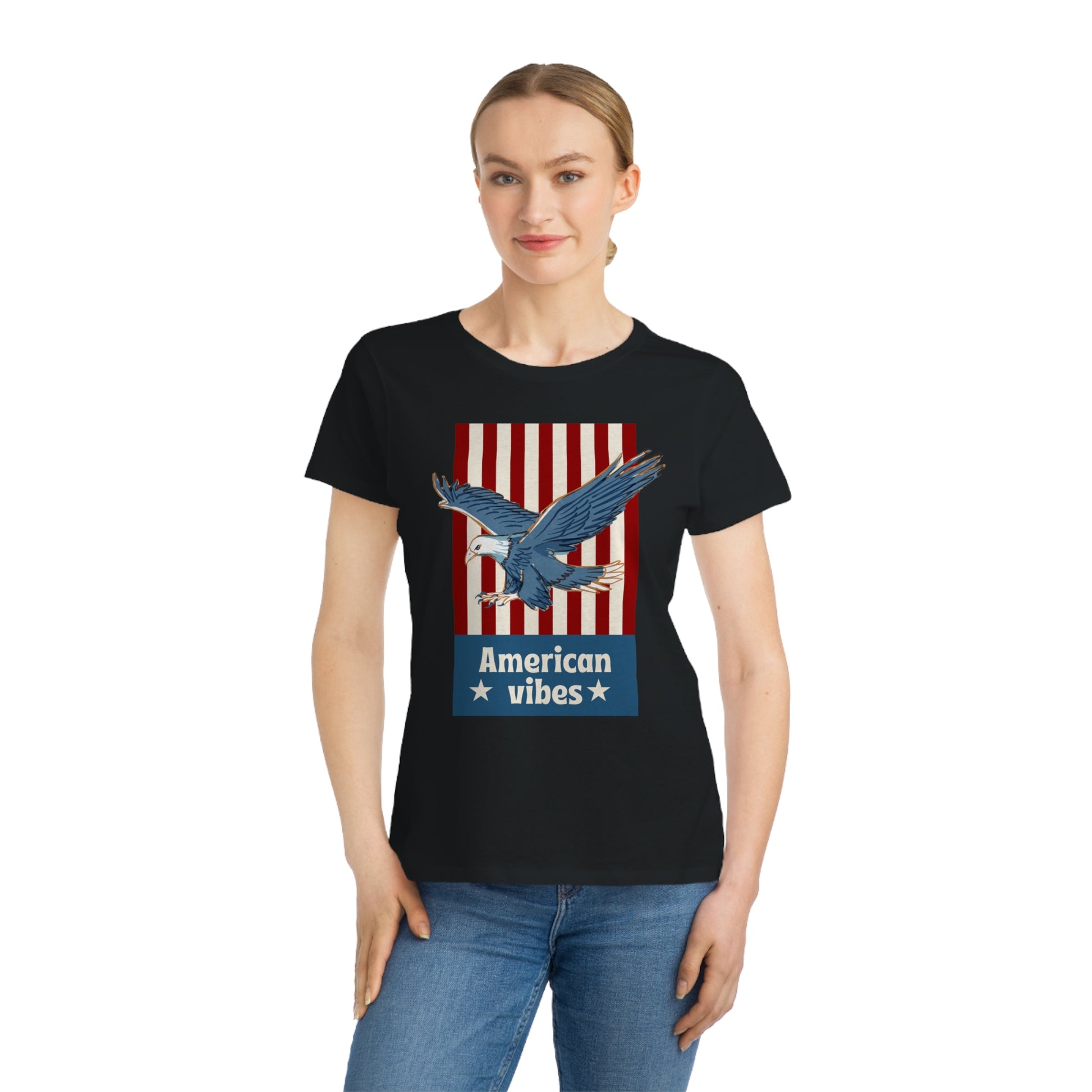 Vintage Eagle American Vibes Women's Organic Cotton T-Shirt - The Peony Haus