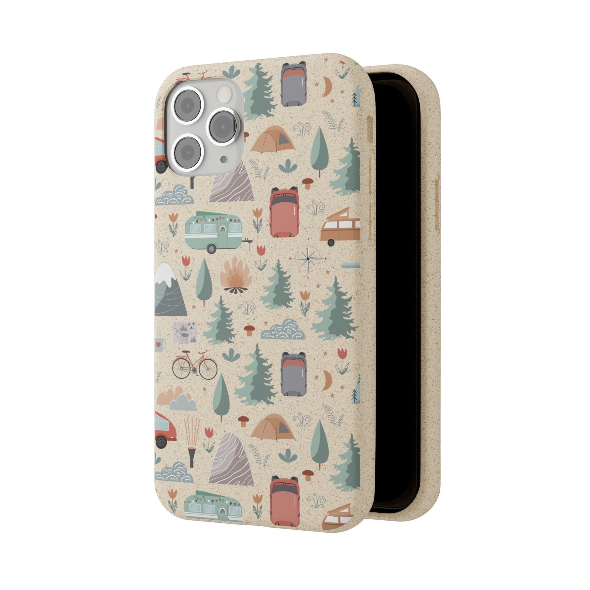 Plant based, biodegradable phone cover - Happy Camper - The Peony Haus