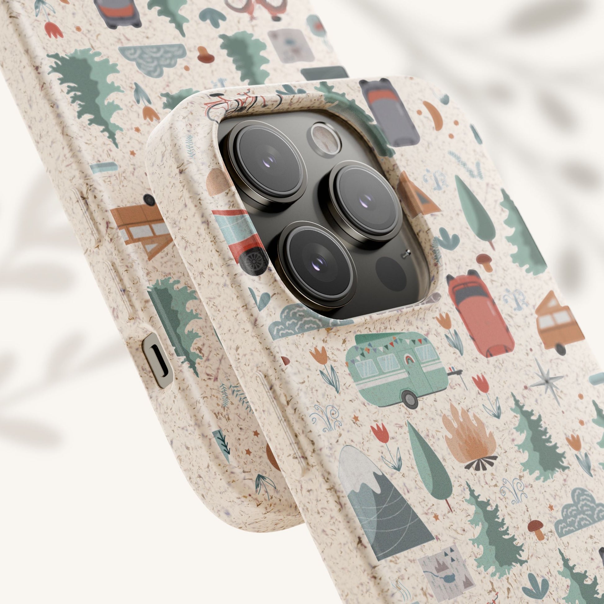 Plant based, biodegradable phone cover - Happy Camper - The Peony Haus