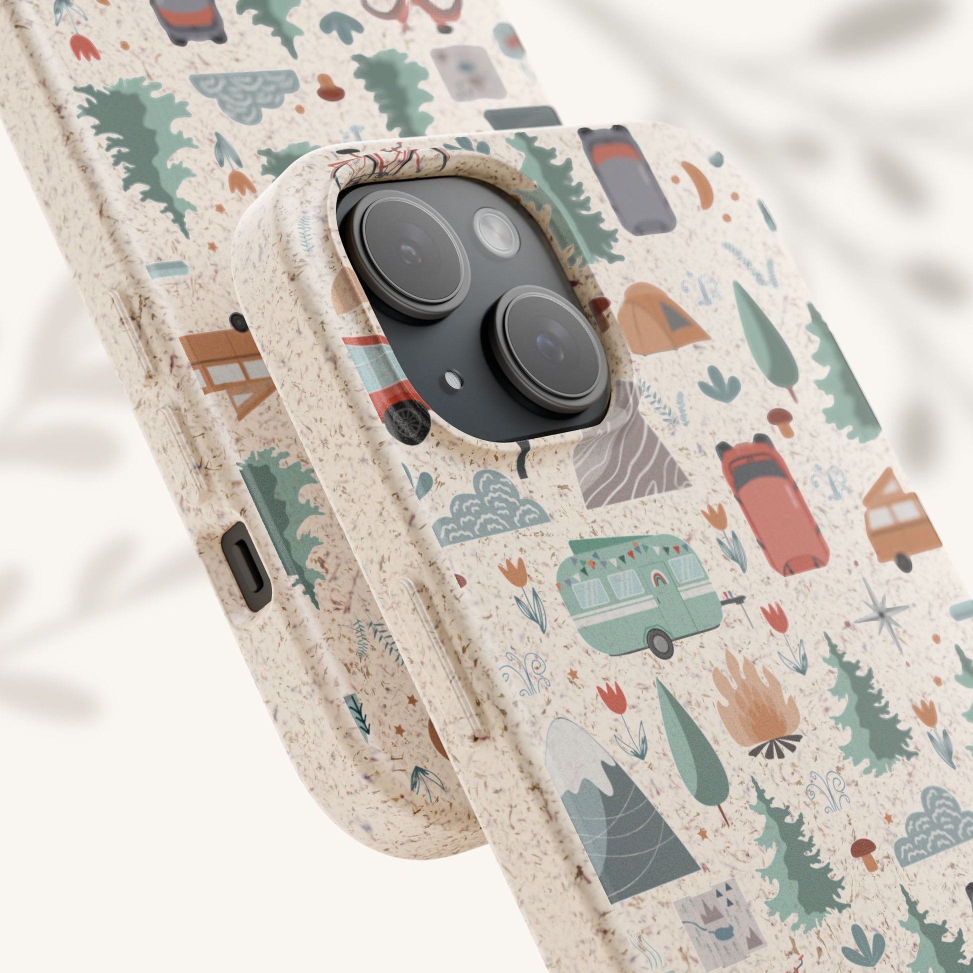 Plant based, biodegradable phone cover - Happy Camper - The Peony Haus