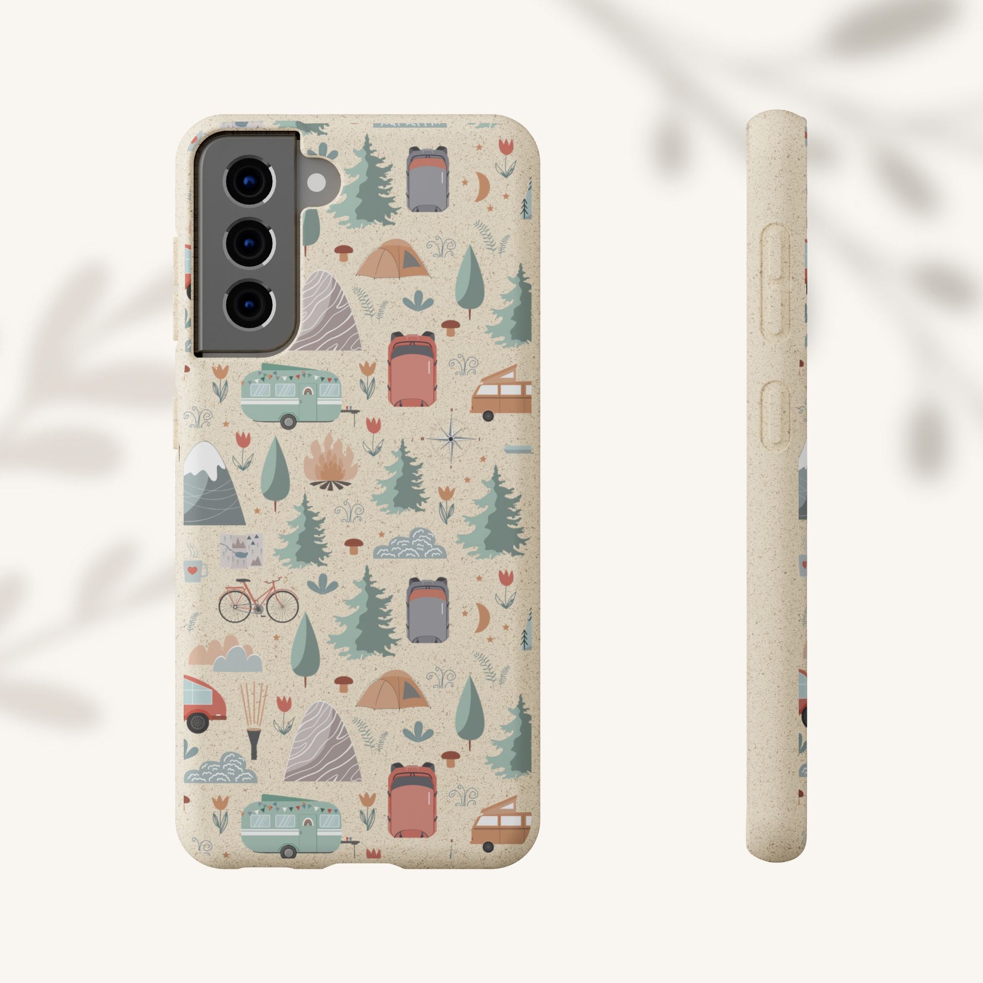 Plant based, biodegradable phone cover - Happy Camper - The Peony Haus