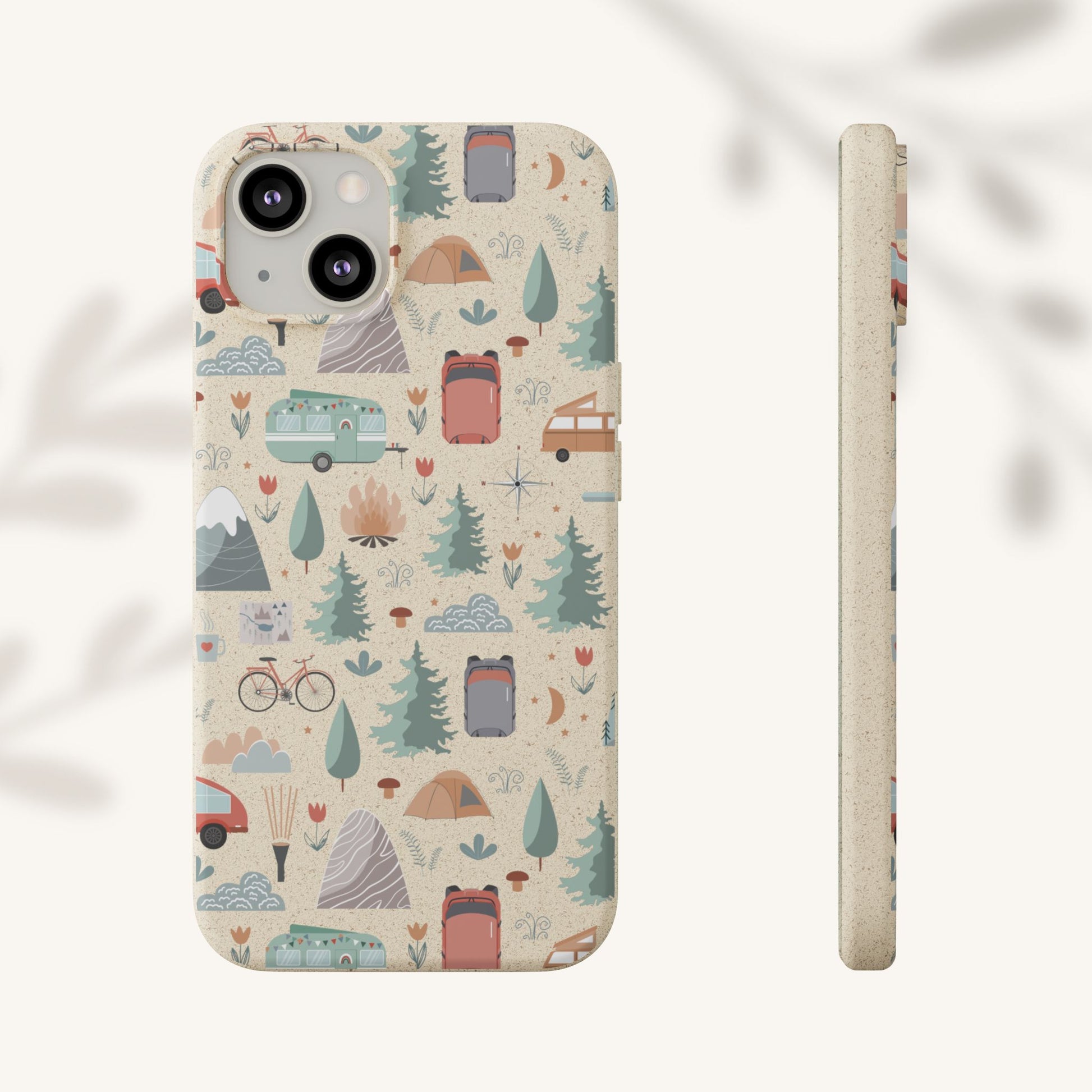 Plant based, biodegradable phone cover - Happy Camper - The Peony Haus