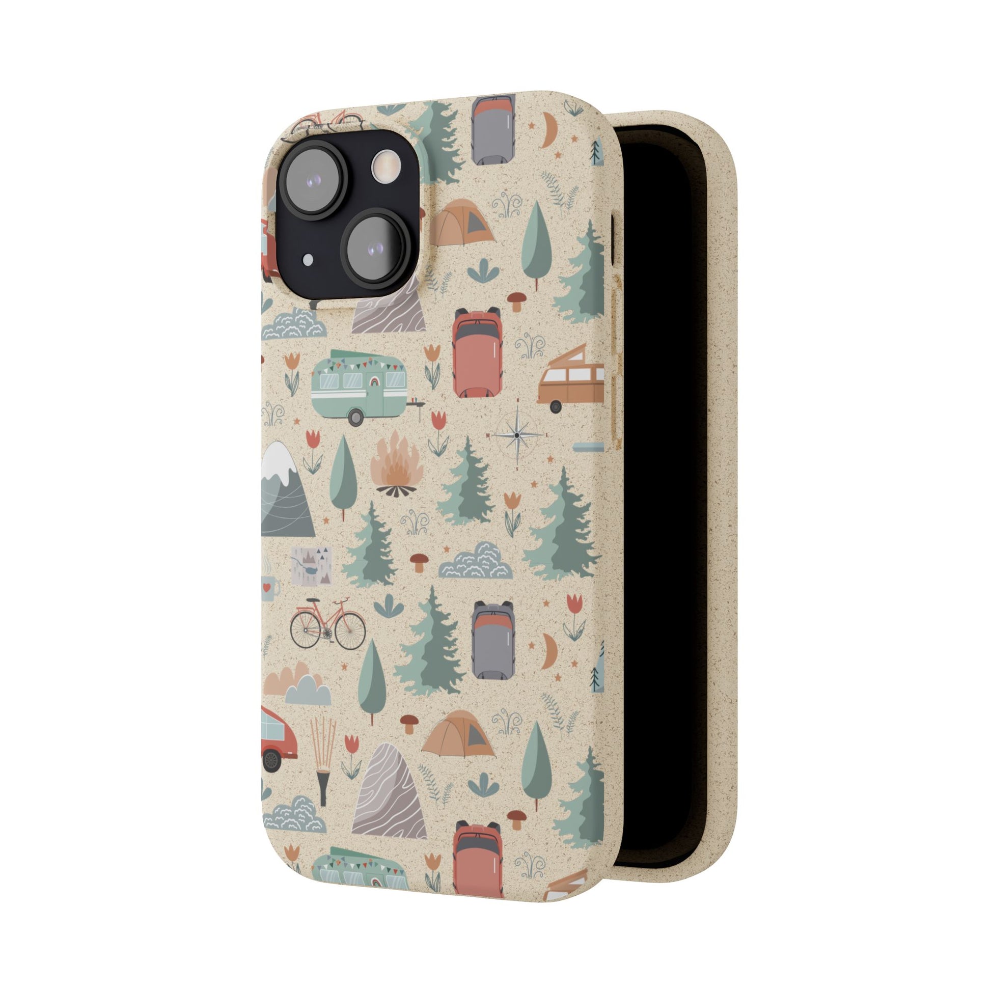 Plant based, biodegradable phone cover - Happy Camper - The Peony Haus